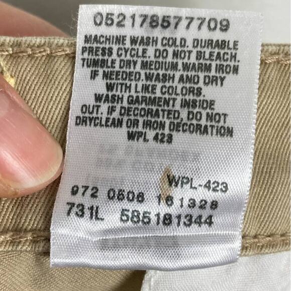 Levi's Tab Twills‎ Bootcut Pants Size 8 Khaki Tan Cotton Retro Y2K 2006 - Picture 10 of 11